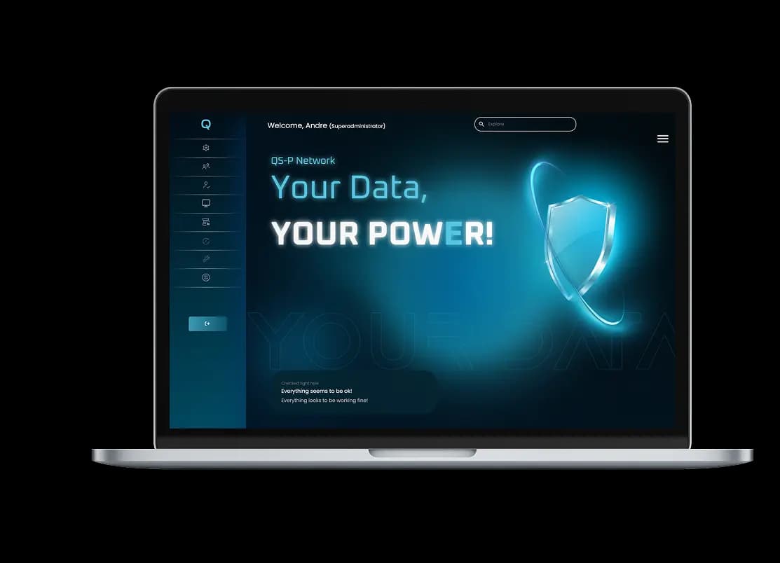 Laptop showing QSP dashboard